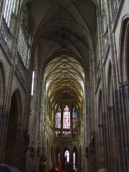 Abóbadas Interiores Catedral Católica Praga — Fotografia de Stock