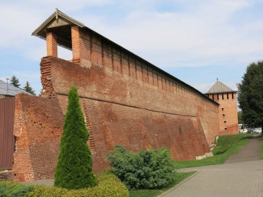 Ortodoks manastırının eski tuğla duvarı