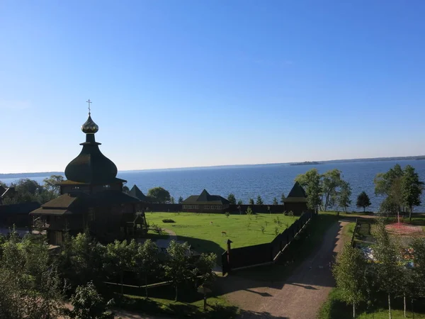 Тверь Летний Вид Озеро Селигер Церковь — стоковое фото