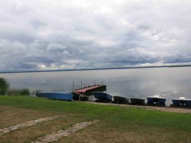 boats at lake Nero in Rostov the Great in summer