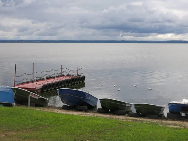 Barcos Lago Nero Rostov Grande Verão — Fotografia de Stock