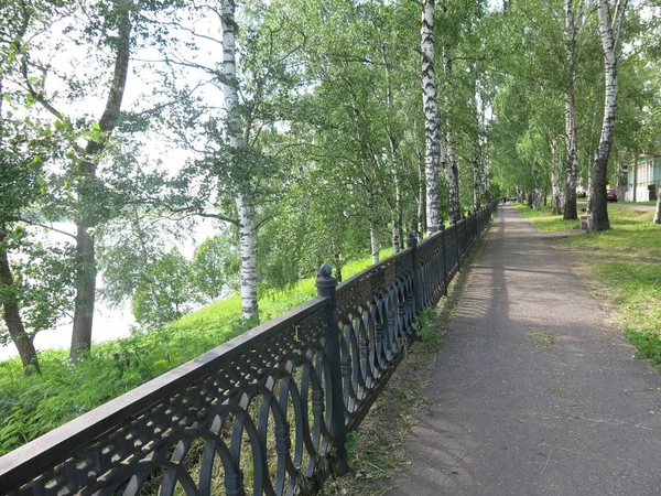 Gränd Provinsiell Rysk Stad Sommaren — Stockfoto