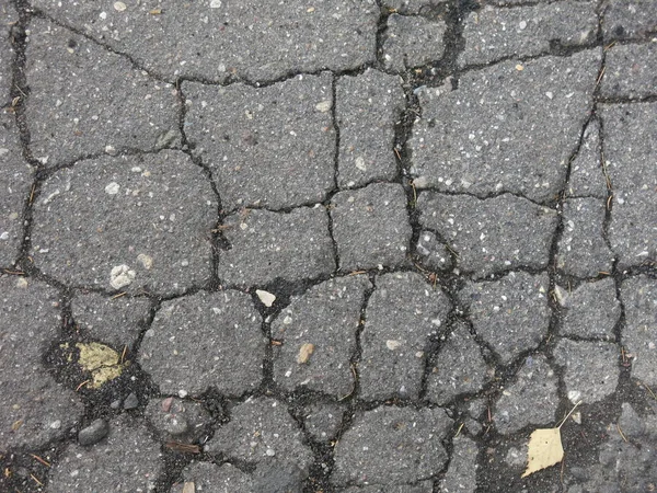 Cracked Asphalt Gray Square — Stock Photo, Image