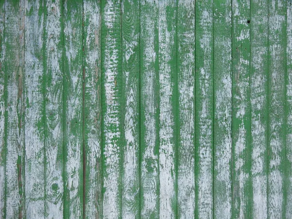 Textura Uma Cerca Velha Com Placas Verticais Pintado Verde Mas — Fotografia de Stock