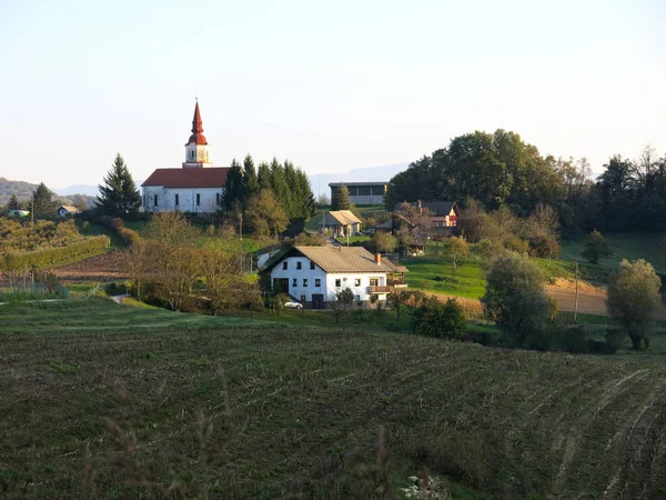 Pastýřský Pohled Slovinsko Panorama Venkova — Stock fotografie