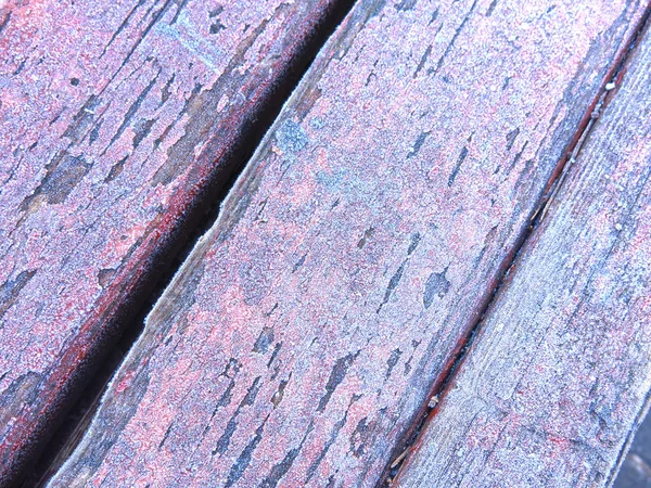 Placas Madeira Fosco Azul Vermelho Com Tinta Descascamento — Fotografia de Stock