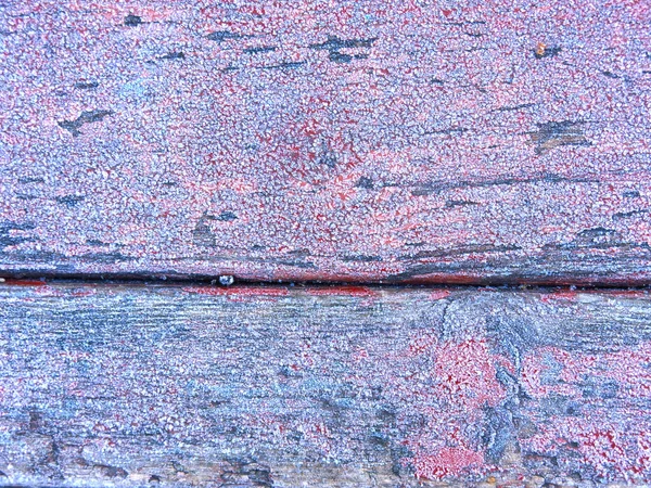 Μπλε Και Κόκκινο Παγωμένος Ξύλινες Σανίδες Peeling Χρώμα — Φωτογραφία Αρχείου