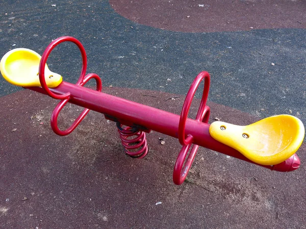 Playground Plastic Slides Swings Sandbox Maze Children — Stock Photo, Image