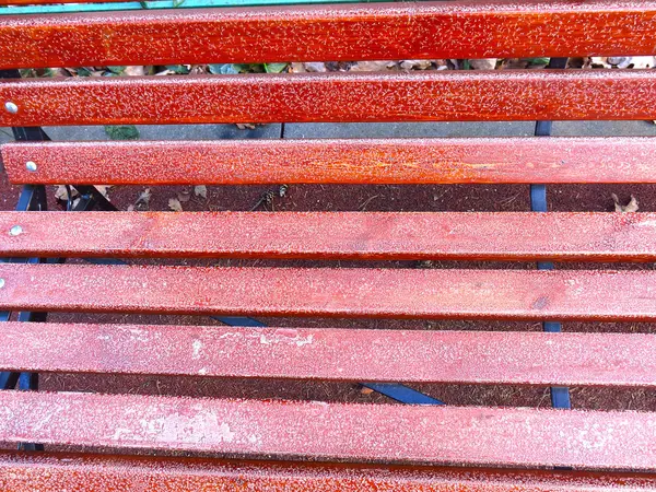 Textura Tábuas Madeira Marrom Vermelho Com Toque Geada — Fotografia de Stock