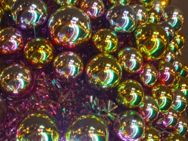 Great New Year Holiday Background Many Bright Colored Glass Balls — Stock Photo, Image