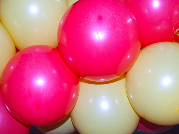 Yellow Pink Balloons Holiday — Stock Photo, Image