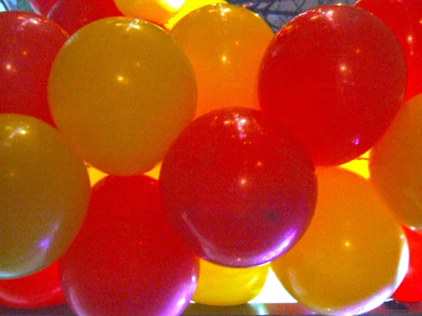 Yellow Pink Balloons Holiday — Stock Photo, Image