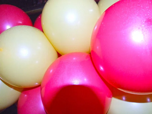 Yellow Pink Balloons Holiday — Stock Photo, Image