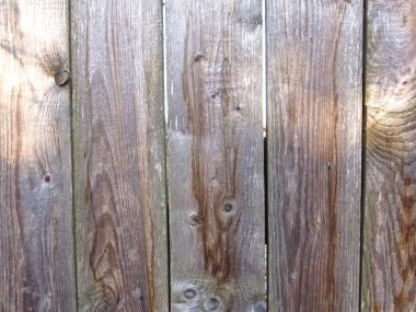 Çürümüş eski, dikey ahşap kalasların dokusu.