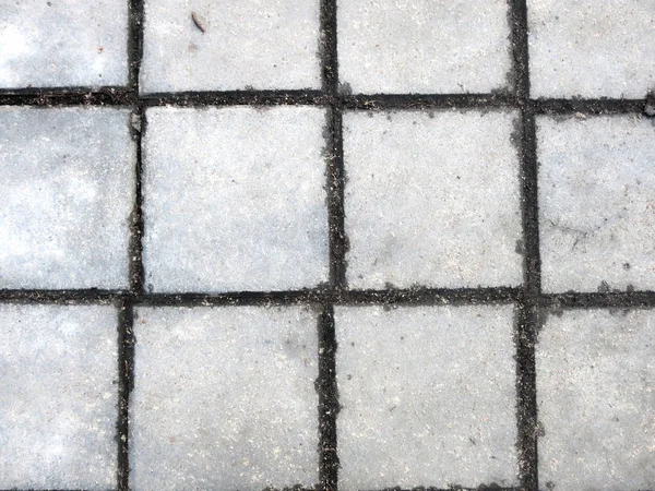Γκρι Τετράγωνο Πλακάκι Ομαλό Δρόμο Ραφές — Φωτογραφία Αρχείου
