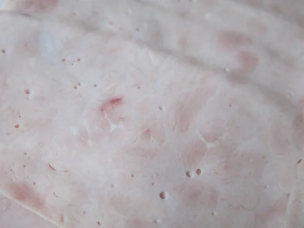 Struktur Rosa Kött Skinka Skivad För Bakgrund — Stockfoto