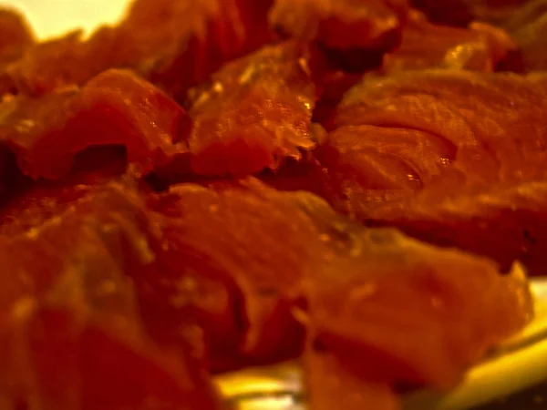 Pescado Rojo Masacrado Trucha Salmón Rosado Para Una Cena Festiva — Foto de Stock