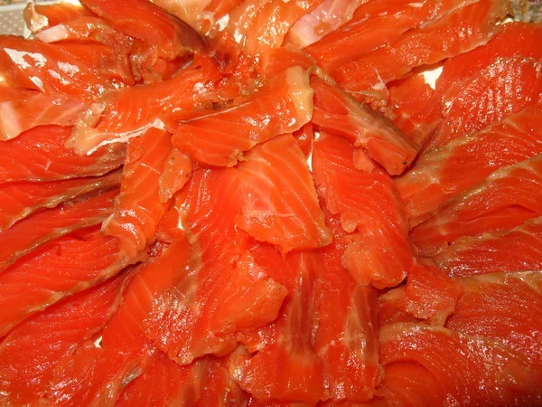 Dibantai Ikan Merah Ikan Trout Salmon Merah Muda Untuk Makan — Stok Foto