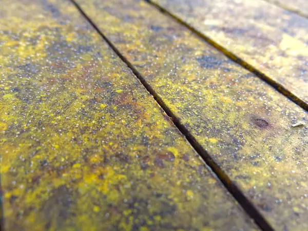 Piso Madera Sucia Amarilla Con Textura Pintura Pelada — Foto de Stock
