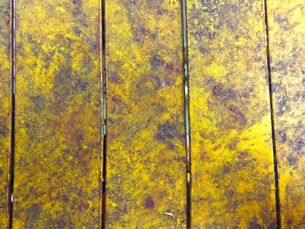 Piso Madeira Amarelo Sujo Com Textura Pintura Descascamento — Fotografia de Stock