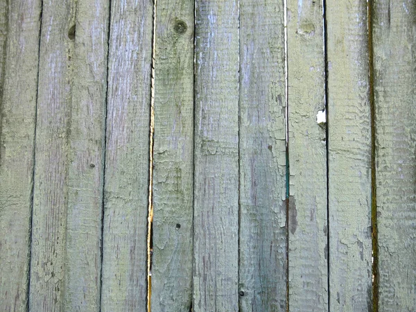 Textura Uma Cerca Descascamento Madeira Cinza Verde Feita Pranchas — Fotografia de Stock