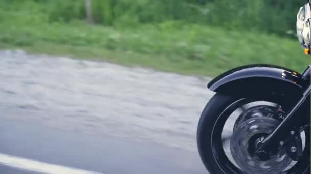 Колесо мотоцикла — стоковое видео