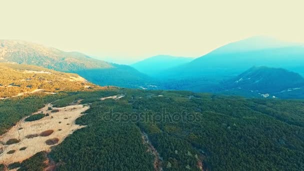 Aerial view of mountains in autumn — Stock Video