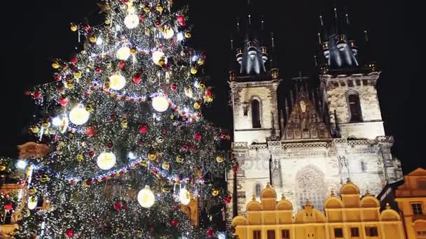 Prag, Tjeckien - 25 December 2017: jul i Prag, Tjeckien — Stockvideo