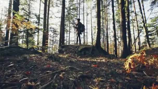 Traveler Young Woman Searching Direction With A Compass And A Map In The Forest Video By C Procinemastock Stock Footage