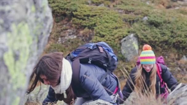 Caminhadas nas montanhas dos Cárpatos — Vídeo de Stock