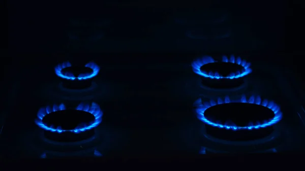 Gas stove with gas composition. — ストック写真