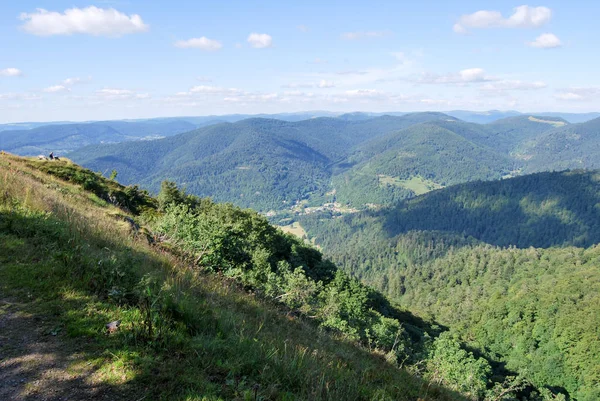 Ballon Dalsace 'tan manzara manzarası, Büyük Balon, Vosges dağlarında bir zirve / zirve, Fransa' da Haut-Rhin