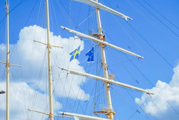 Navegue Barco Centro Estocolmo Belo Dia Ensolarado Verão — Fotografia de Stock