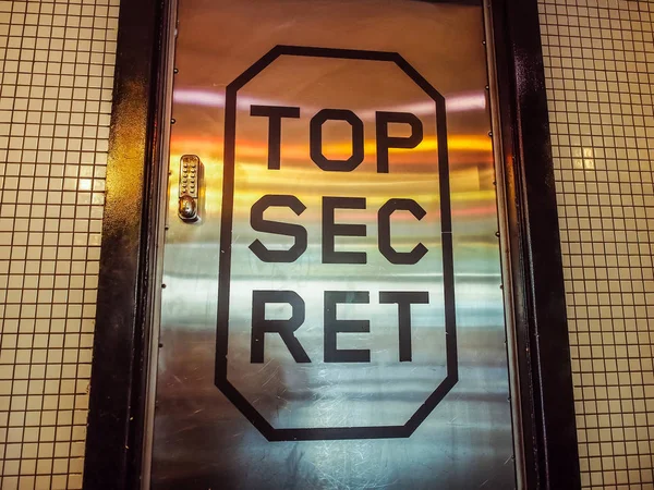 Segnaletica Porta Top Secret — Foto Stock