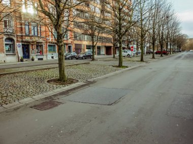 Charleroi, Belgium - December 28 29 2019 : Street of Boulevard Audent in Charleroi, Wallonia