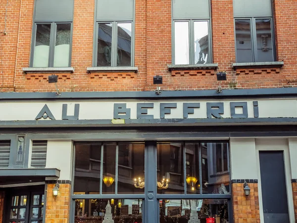 Charleroi Bélgica Diciembre 2019 Beffroi Caf Bar Charleroi Rue Montal — Foto de Stock