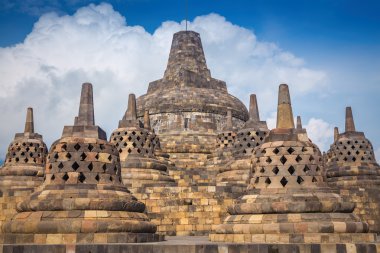 Borobudur is a 9th-century Mahayana Buddhist Temple in Magelang, clipart
