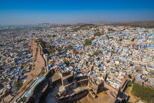 Jodhpur Μπλε Πόλη Στο Ρατζαστάν Ινδία Θέα Από Φρούριο Mehrangarh — Φωτογραφία Αρχείου