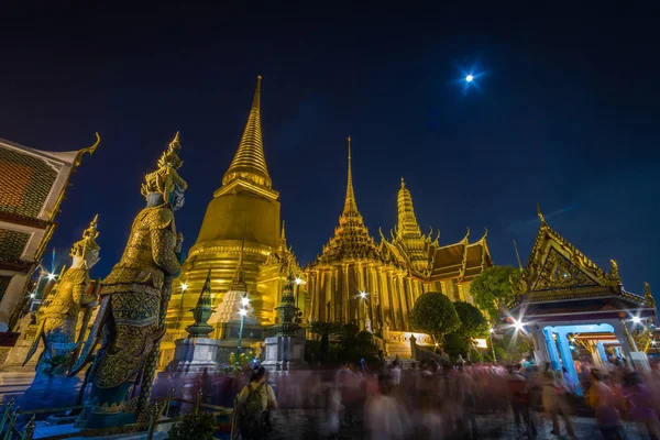 Nattbild av Wat Phra Kaew, Grand Palace av Thailandthailan — Stockfoto