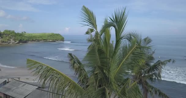 Balangan plajı, Bali, Endonezya 'nın havadan görünüşü — Stok video