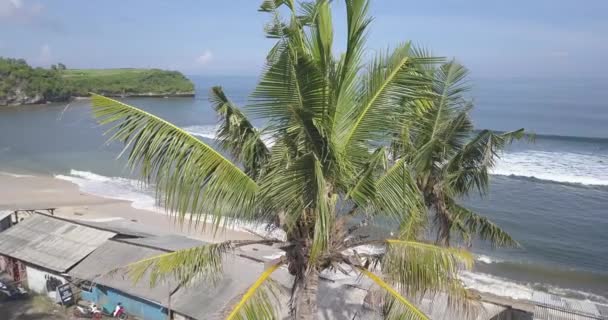 Balangan plajı, Bali, Endonezya 'nın havadan görünüşü — Stok video