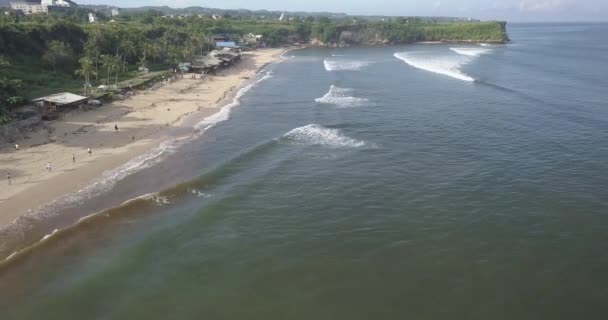 Luchtfoto van Balangan strand — Stockvideo