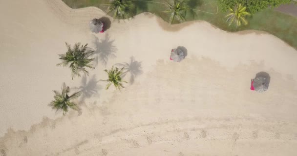 Vanuit de lucht uitzicht op het strand — Stockvideo