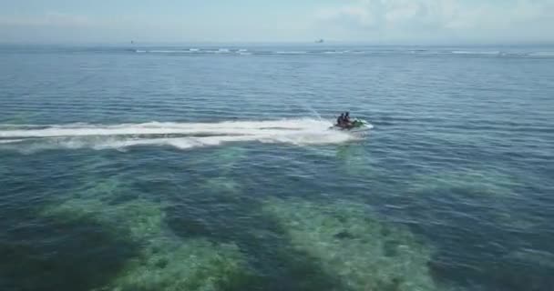 Aerial view of jet skier — Stock Video