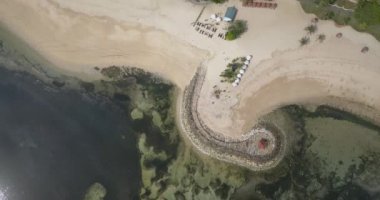 Nusa Dua plajının eryel manzarası 