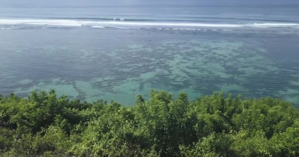 Vista aerea della costa oceanica nella giornata di sole — Video Stock
