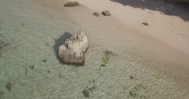 Légi kilátás trópusi strand napsütéses napon — Stock videók