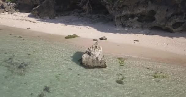 Luftaufnahme des tropischen Strandes bei sonnigem Tag — Stockvideo