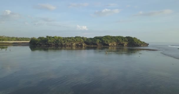 Widok z lotu ptaka plaży Nusa Dua — Wideo stockowe