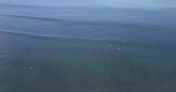 Vue aérienne des surfeurs à la plage de Balangan 